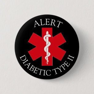 Warnschaltfläche für Diabetiker Typ 2 Button