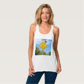 Warnscheine (Low Flying Owls) Schild auf Tankdecke Tank Top (Vorderseite Vollansicht)