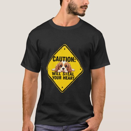 Warnschild Cocker Spaniel Hund Lustiges Geschenk S T-Shirt (Vorderseite)