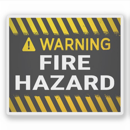 Warnschild Feuergefahr Aufkleber (Vorderseite)