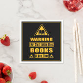 Warnschild für Bücherliebhaber Schwarz Serviette (Beispiel)