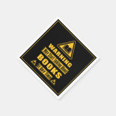 Warnschild für Bücherliebhaber Schwarz Serviette (Ecke)