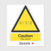Warnschild für Datengefahr Aufkleber (Blatt)