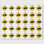 Warnschild für den Straßenverkehr Geschenkpapier (Flach)