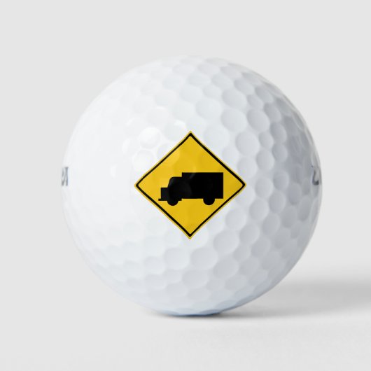 Warnschild für den Straßenverkehr Golfball (Vorderseite)