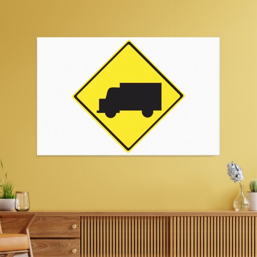 Warnschild für den Straßenverkehr Leinwanddruck (Insitu (Wohnzimmer))