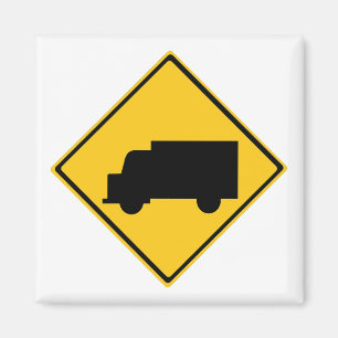 Warnschild für den Straßenverkehr Magnet