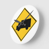 Warnschild für den Straßenverkehr Runde Wanduhr (Winkel)