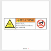 Warnschild für die Oberfläche Aufkleber (Blatt)