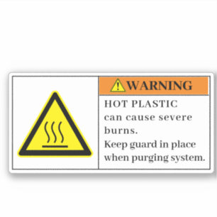Warnschild für heißes Plastik Aufkleber