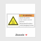 Warnschild für heißes Plastik Aufkleber (Blatt)