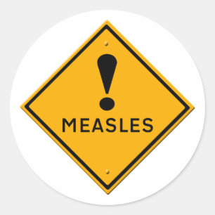 Warnschild für Masern, auch bekannt als Morbilli o Runder Aufkleber