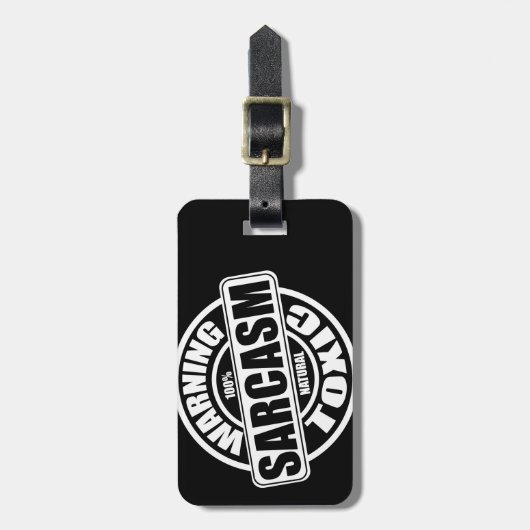 Warnschild für toxisches Sarcasm Gepäckanhänger (Vorderseite vertikal)