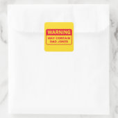 Warnschild für Vater Jokes Quadratischer Aufkleber (Tasche)