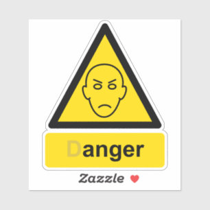 Warnschild für Wutgefährdung Aufkleber