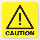 Warnschild Gelb lustig Rechteckiger Pappuntersetzer (Vorderseite)