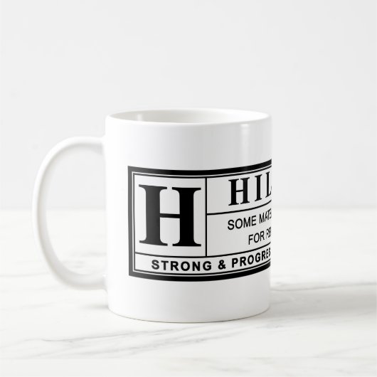 Warnschild Hillary Clinton Kaffeetasse (Links)