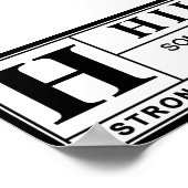 Warnschild Hillary Clinton Poster (Ecke)