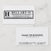 Warnschild Hillary Clinton Visitenkarte (Vorne/Hinten)