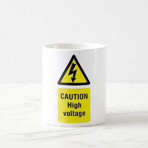 Warnschild Hochspannung Kaffeetasse