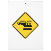 Warnschild Hubschrauber Klemmbrett (Rückseite)