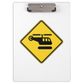 Warnschild Hubschrauber Klemmbrett (Vorderseite)