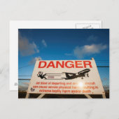 Warnschild in der Nähe des Flughafens St. Maarten Postkarte (Vorne/Hinten)