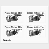 Warnschild nach hinten: Zeigefinger Rechteckiger Aufkleber (Blatt)