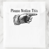 Warnschild nach hinten: Zeigefinger Rechteckiger Aufkleber (Tasche)
