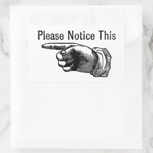 Warnschild nach hinten: Zeigefinger Rechteckiger Aufkleber (Tasche)