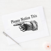 Warnschild nach hinten: Zeigefinger Rechteckiger Aufkleber (Umschlag)