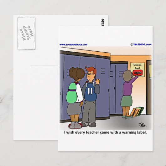 Warnschild Postkarte (Vorne/Hinten)