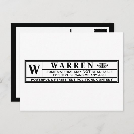 Warnschild Postkarte (Vorne/Hinten)