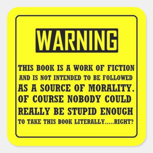 Warnschild Quadratischer Aufkleber (Vorderseite)