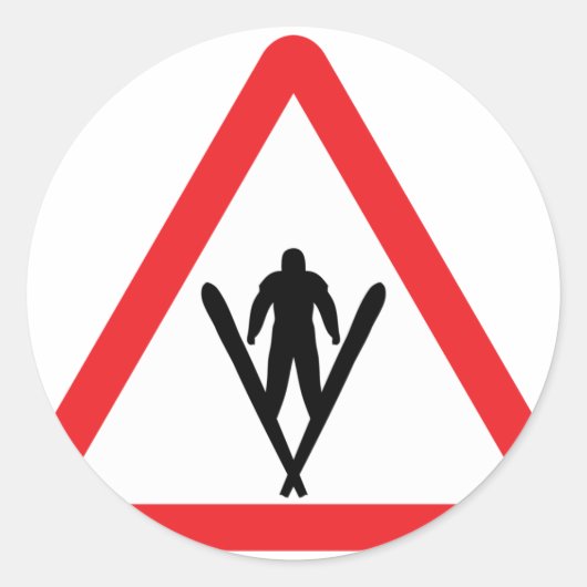 Warnschild Runder Aufkleber (Vorderseite)