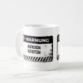 Warnschild schwarz kaffeetasse (Vorderseite Links)