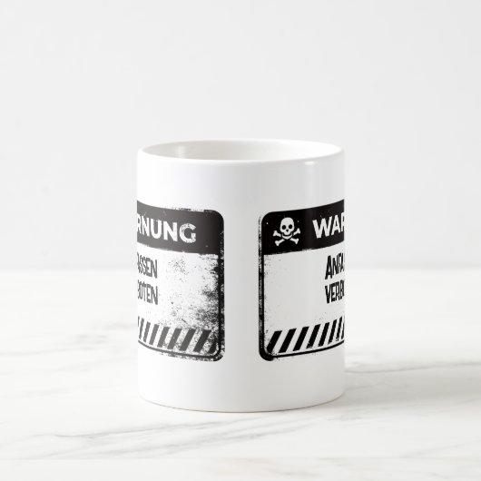 Warnschild schwarz kaffeetasse (Mittel)