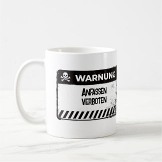 Warnschild schwarz kaffeetasse