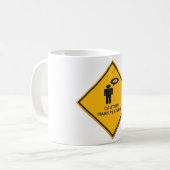 Warnschild - Vorsicht Mansplaining. Kaffeetasse (Vorderseite Links)