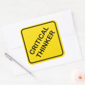 Warnschildkröte für kritische Denker Quadratischer Aufkleber (Umschlag)