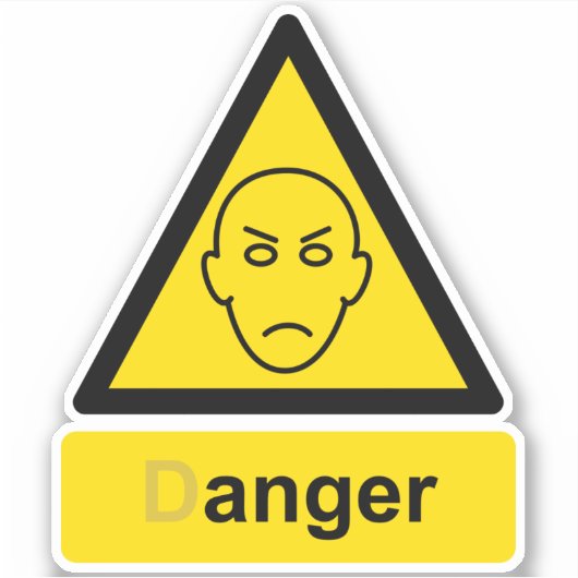 Warnschildkröte für Wutgefähre Aufkleber (Vorderseite)