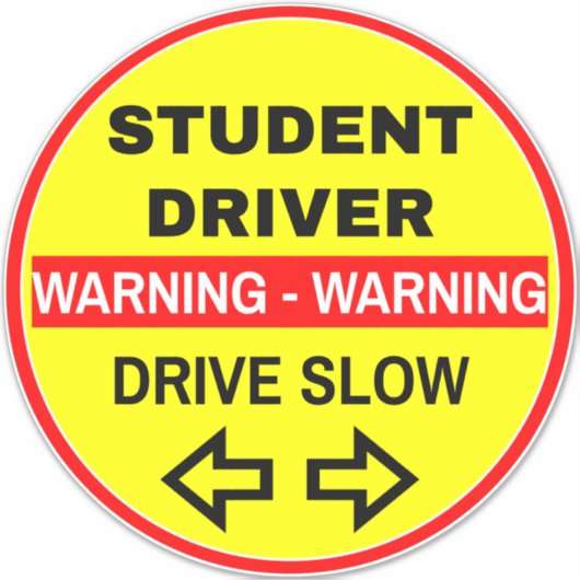 Warnschüler (Drive Slow) Gelbe Schule Aufkleber (Vorderseite)