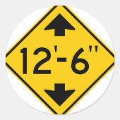 Warnsignal-Highway-Zeichen Runder Aufkleber (Vorderseite)