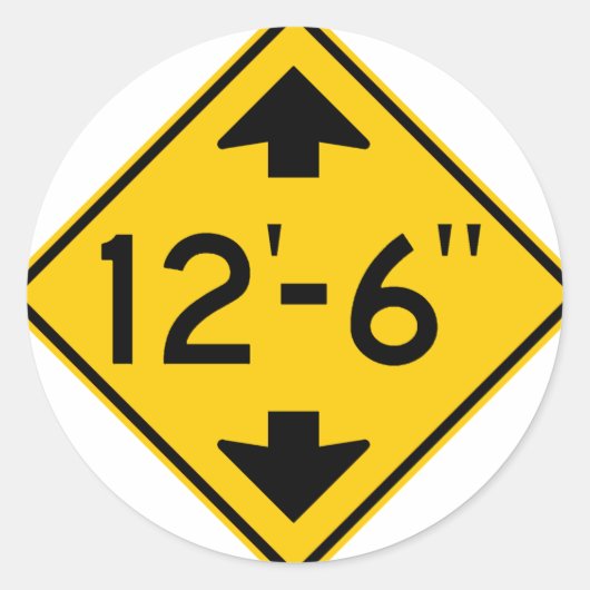 Warnsignal-Highway-Zeichen Runder Aufkleber (Vorderseite)