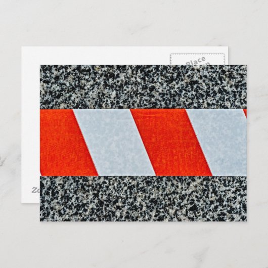 Warnstreifen über Granit Postkarte (Vorne/Hinten)