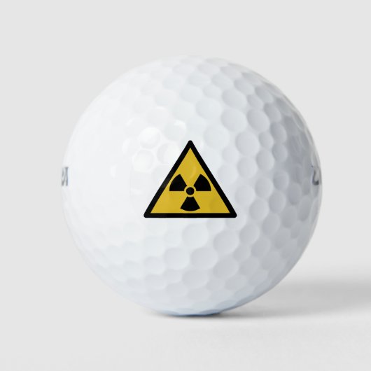 Warnsymbol (Radioaktive Gefahr) Golfball (Vorderseite)