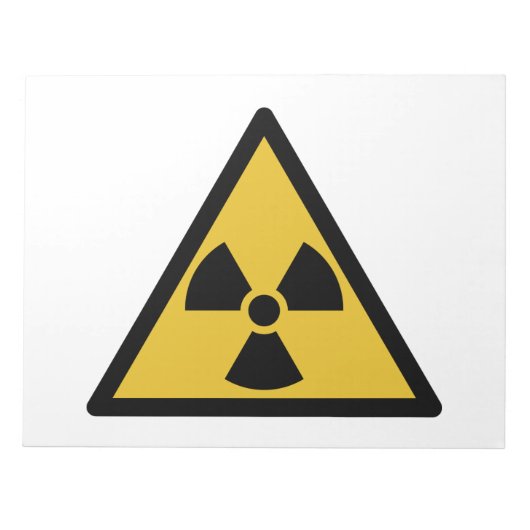Warnsymbol (Radioaktive Gefahr) Notizblock (Vorderseite)