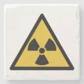 Warnsymbol (Radioaktive Gefahr) Steinuntersetzer (Vorderseite)