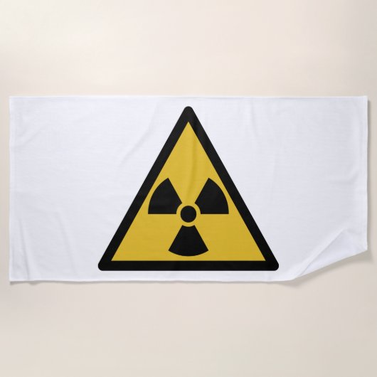 Warnsymbol (Radioaktive Gefahr) Strandtuch (Vorderseite)