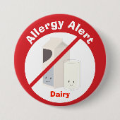 Warntaste für Allergien| Milch Button (Vorderseite)